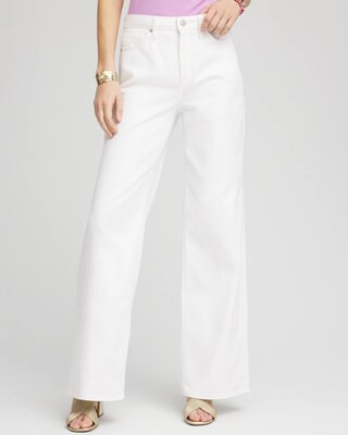 Women's High-Rise Wide-Leg Jeans in White | Chico's | Chico's