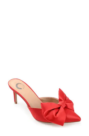 Journee Collection Tiarra Bow Mule - Wide Width in Red at Nordstrom Rack, Size 9.5 | Nordstrom Rack
