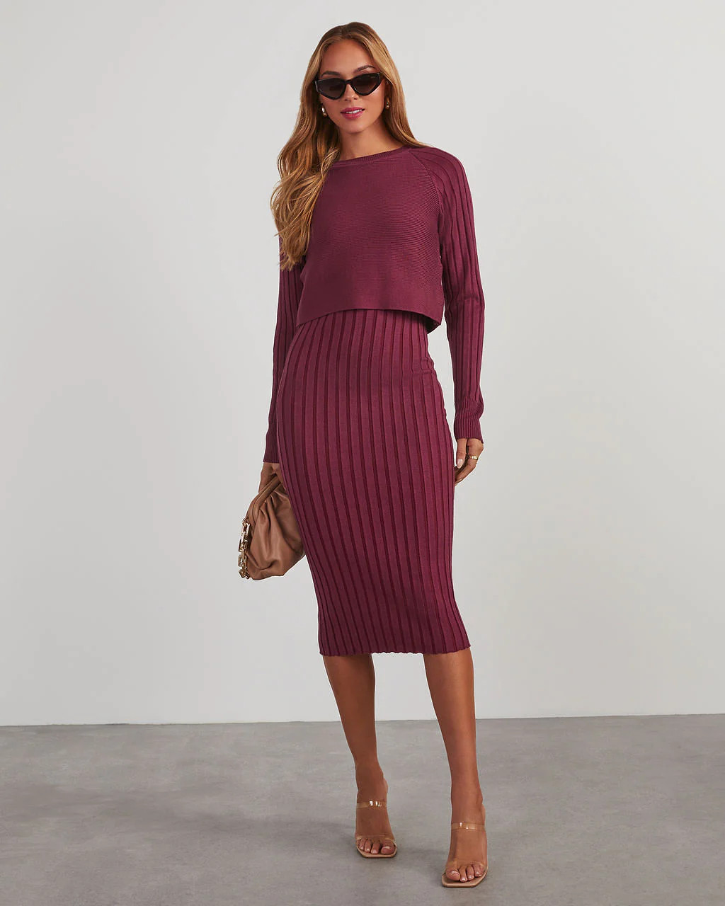 Full Of Surprises Ribbed Knit Midi Dress | VICI