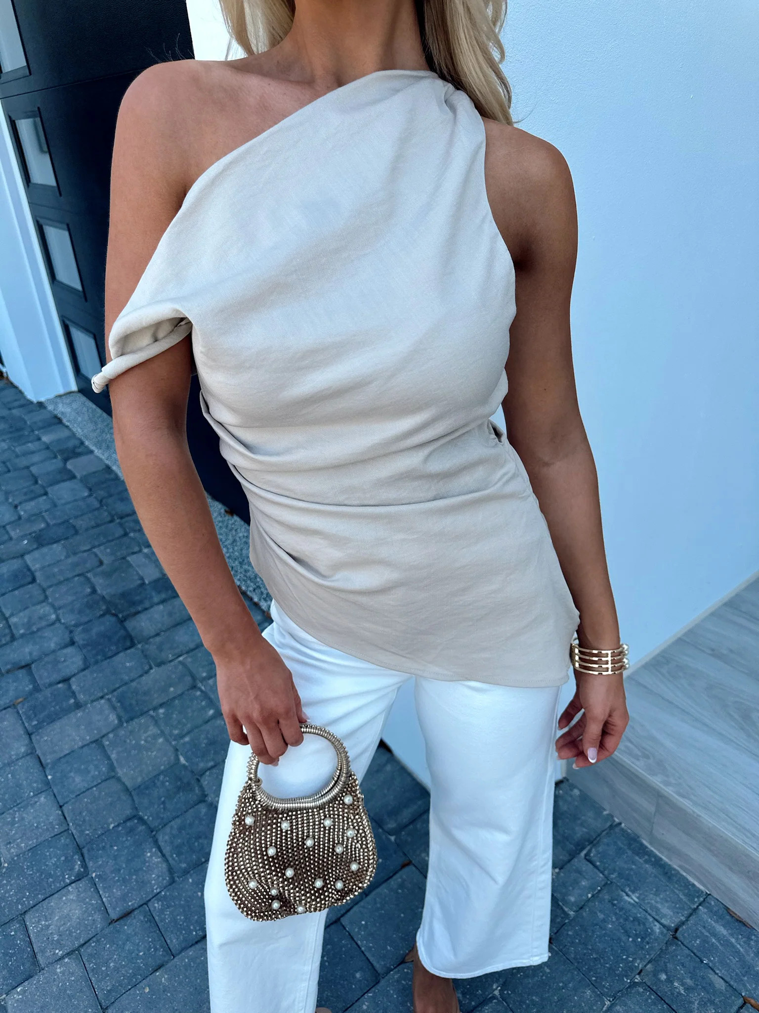 Von Asymmetrical Top- Taupe | These Three