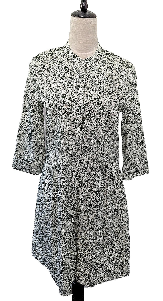 New  With Tag Tuckernuck Cotton Floral Button Up A-Line Mini Dress Green Size XS | eBay US