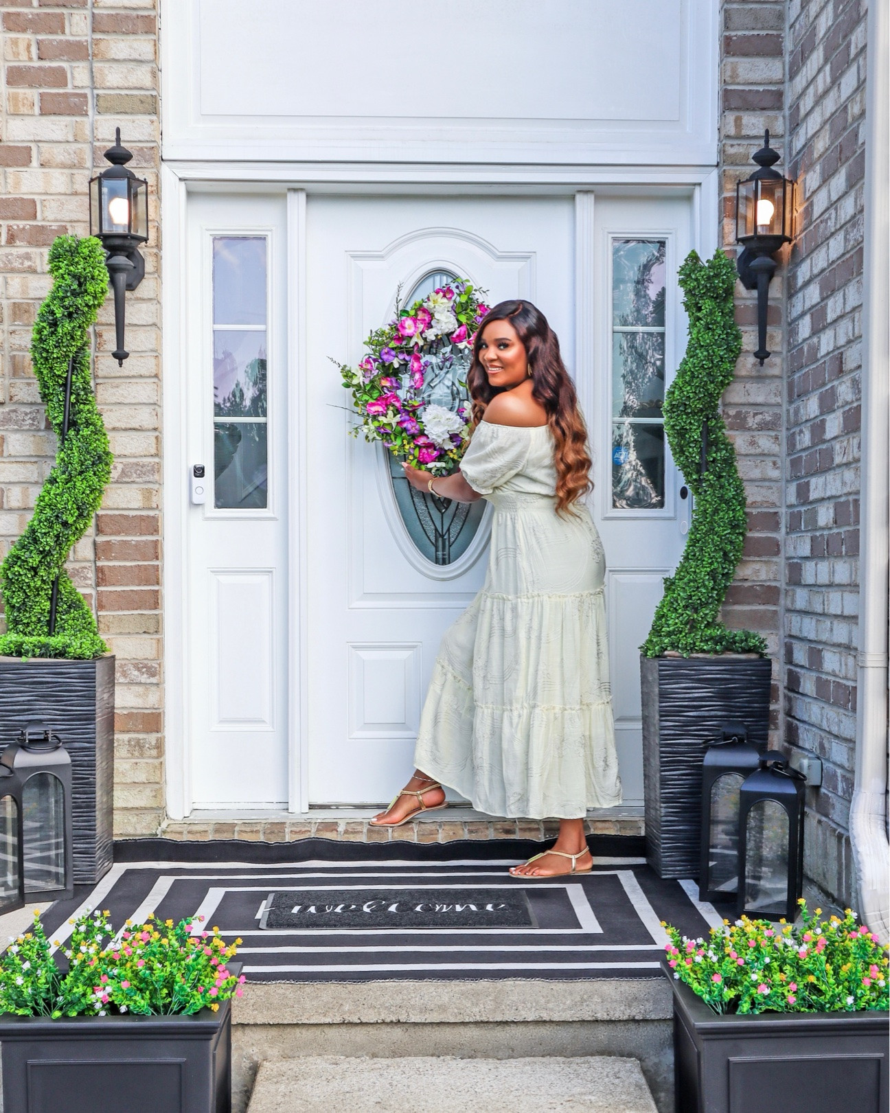 Elegant outdoor Summer decor. 
This is the perfect time to get your outdoors ready for the new season 💐💐💐💐
 Tap below to shop! Follow me @omabelle for more Fashion, Home & everything inbetween. Glad to have you here!!! 💕😊🙏

Home | Home decor |Entryway decor | Entryway table | console table | Buffet table | Accent table
Pottery barn | Amazon home
Restoration hardware look for less |Luxe for less | Entryway ideas | Foyer table | Foyer decor | Sofa table | Black sofa table | Black console | Black accent table
| Black wooden table |Living room decor | Rugs | Area rug | Neutral rug | Living room family room rug | Sofa sectional | Washable cleanable sofa | Family friendly sofa furniture | Stain resistant fabric sofa | Cloud sofa | Family kid toddler | pet friendly sofa | Coffee table | Livingroom | Home decor | bedding | bedroom | fall decor |  fall porch | dresser | rug | kitchen | dispenser | cutlery set | knives

#LTKHome #LTKmomlife #LTKSeasonal