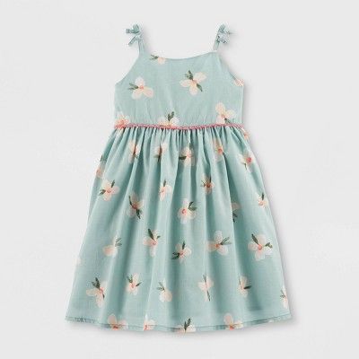 OshKosh B'gosh Toddler Girls' Flowers A-Line Dress - Blue 3T | Target