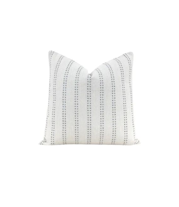 Light Blue Throw Pillow Cover //  Woven Striped Pillow Cover // Modern Farmhouse Pillow Cover // ... | Etsy (US)