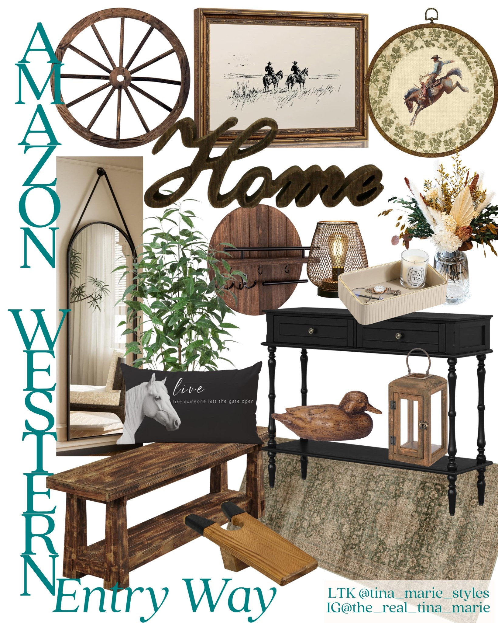 A Western Entry Way makes any country home complete. 
Love these pieces. 🤎🤠🍃

#WesternDecor #HomeInspo #CountryHome 
