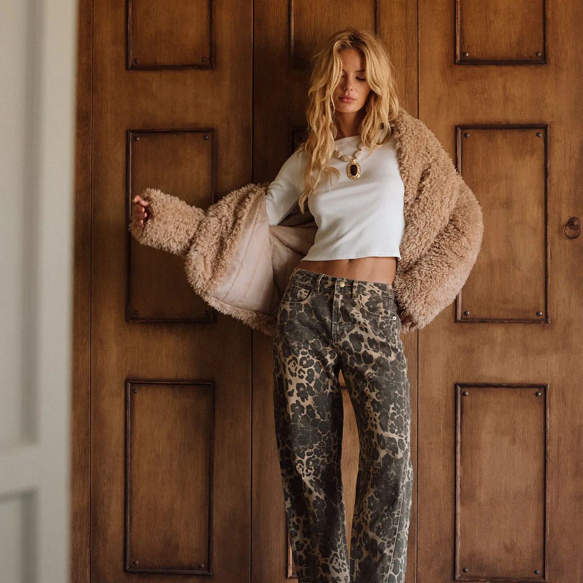 Muse Leopard Barrel Jeans | 12th Tribe