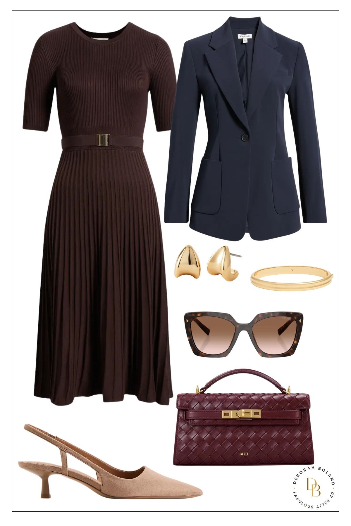 Here’s a polished and sophisticated sweater dress look to try this Fall. I love this blue fitted blazer paired with this chocolate brown dress. Finish it off with these chic slingbacks and you have a modern Fall look.

#LTKOver40 #LTKSaleAlert #LTKSeasonal