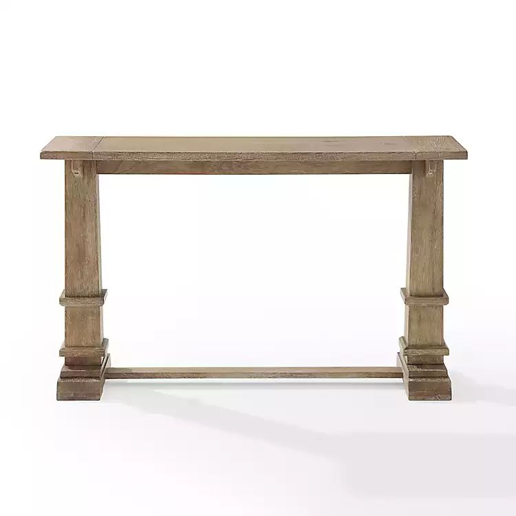 New! Brown Wood Pedestal Base Console Table | Kirkland's Home