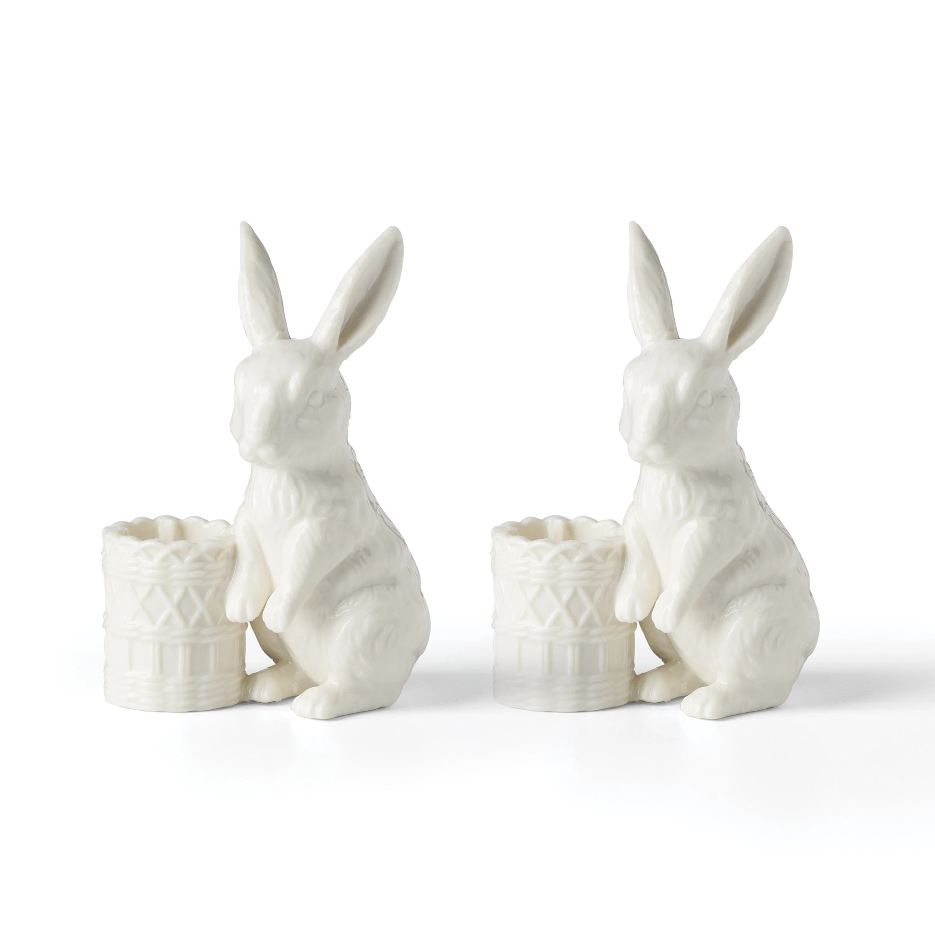 Lenox Wicker Creek Bunny Candle Holders - Set of 2 | Wayfair North America