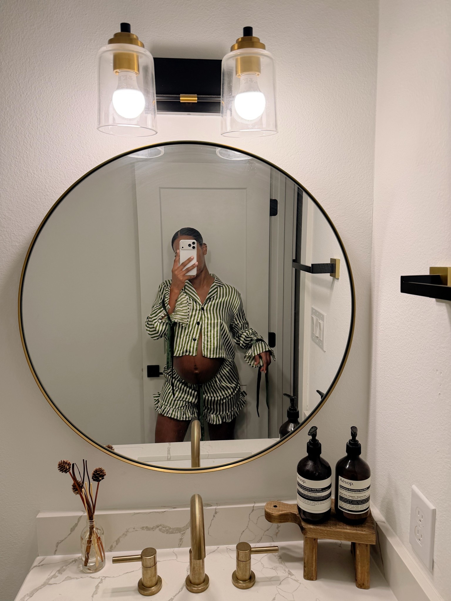 Green & white striped pjs perfect for the holidays 🎄✨ wearing size M (runs a little small IMO) 

#LTKGiftGuide #LTKFindsUnder50 #LTKselfcare