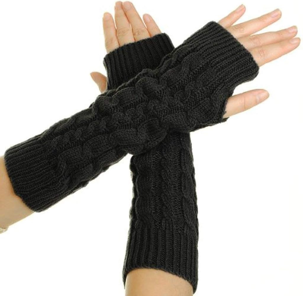 Flammi Women's Knit Arm Warmers Fingerless Gloves Thumb Hole Gloves Mittens for Typing Driving Co... | Amazon (US)