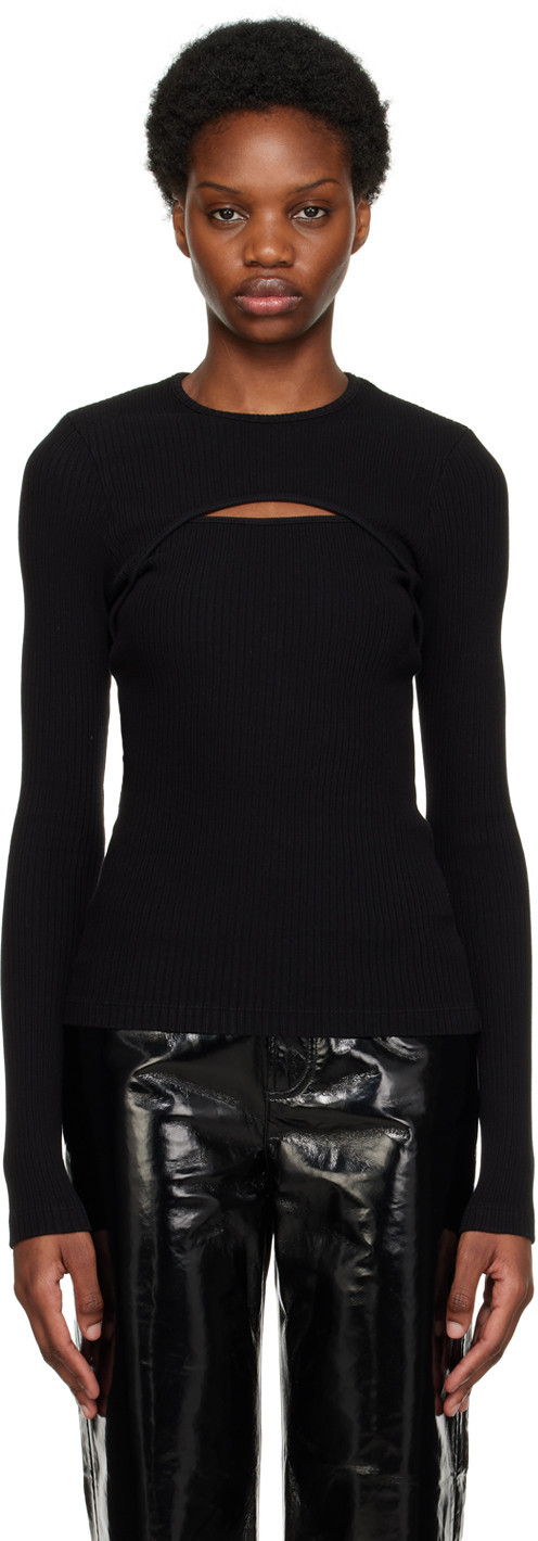 AGOLDE Black Lyza Long Sleeve T-Shirt | SSENSE