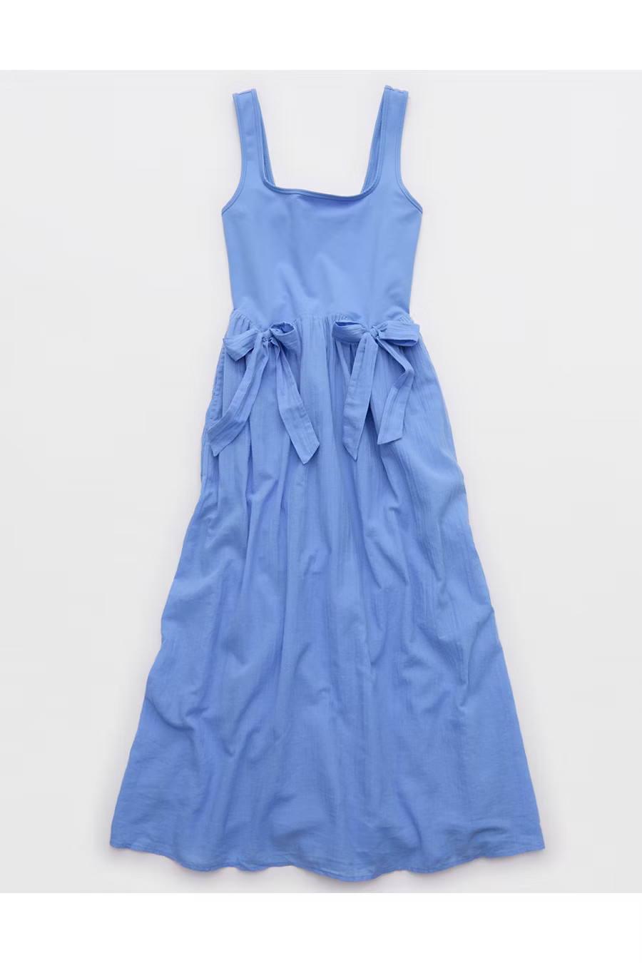 Aerie At The Barre Bow Dress Women's Dream Blue XXS | American Eagle Outfitters (US & CA)