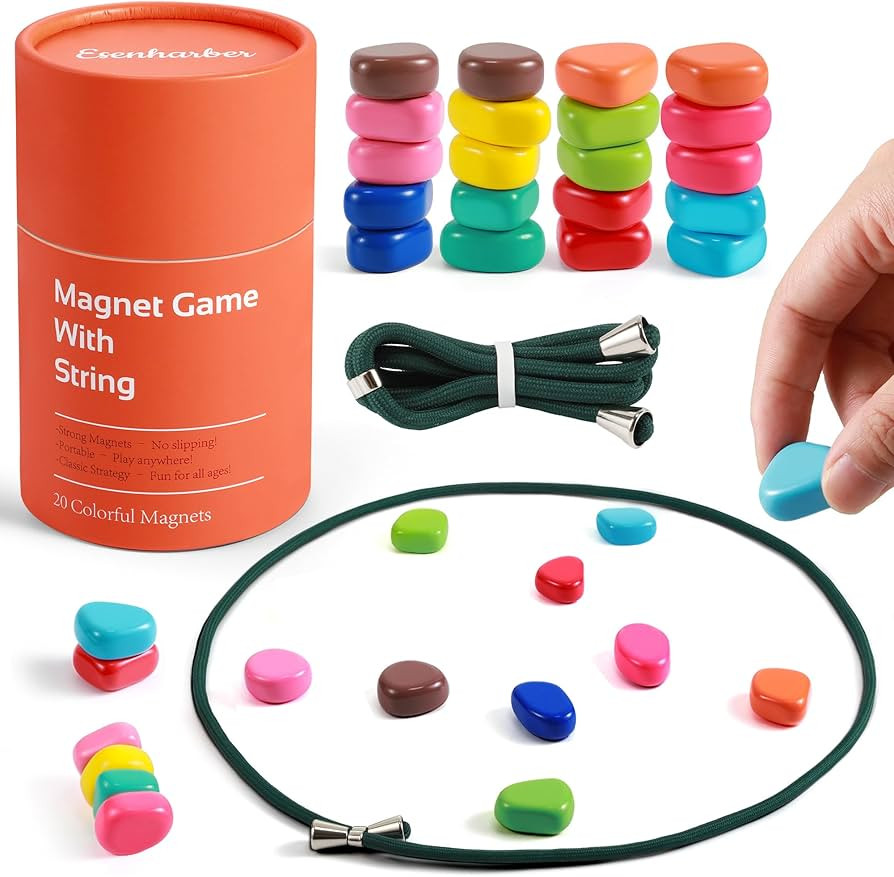 Magnet Game with String, 20 Colorful Magnet Stones for Family and Party, Magnetic Chess Game | Amazon (US)