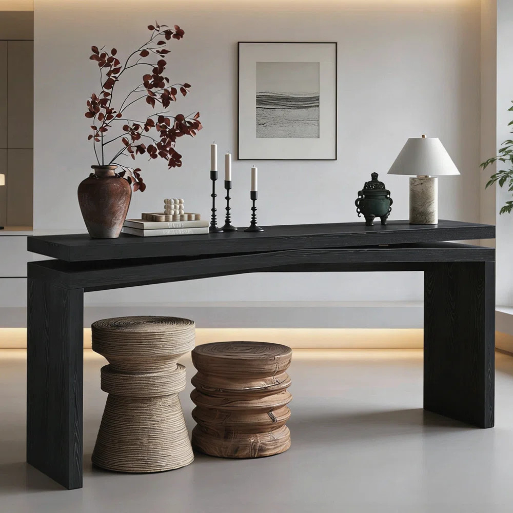 Rustic Solid Wood Console Table, Long Farmhouse Entryway Sofa Table for Living Room, Hallway, and... | Wayfair North America