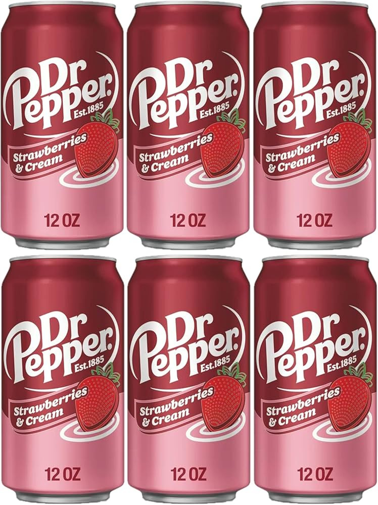 Dr Pepper Strawberries and Cream, 12oz Cans, Pack of 6 | Amazon (US)
