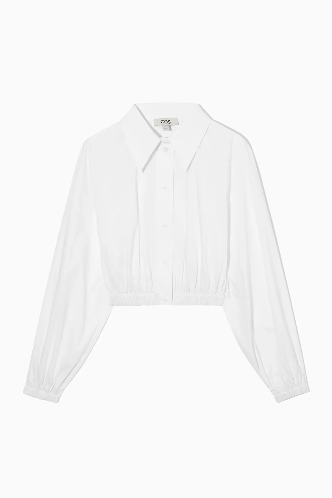 CROPPED ELASTICATED SHIRT - WHITE - Tops - COS | COS (US)