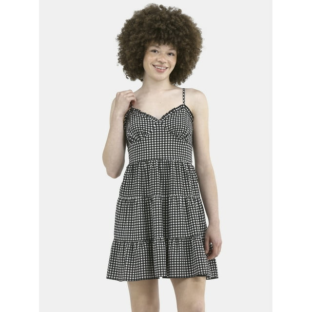 No Boundaries Tiered Bustier Mini Dress, Women's | Walmart (US)
