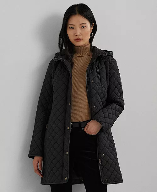 Women's Hooded Quilted Coat | Macy's
