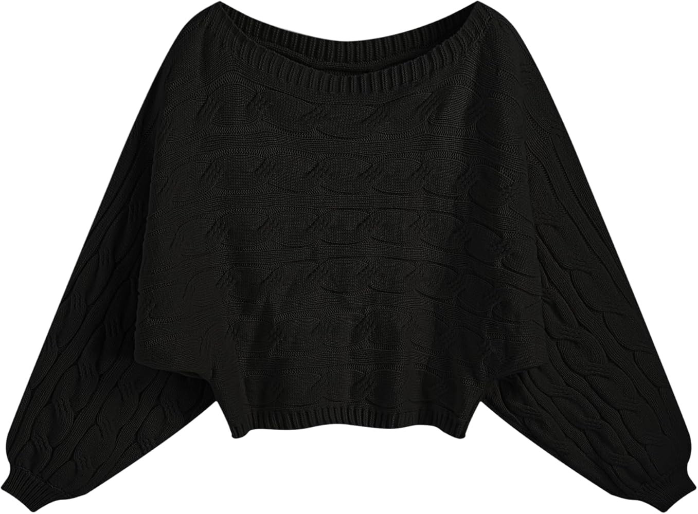 CIDER Round Neckline Geometric Knitted Long Sleeve Top Curve & Plus | Amazon (US)