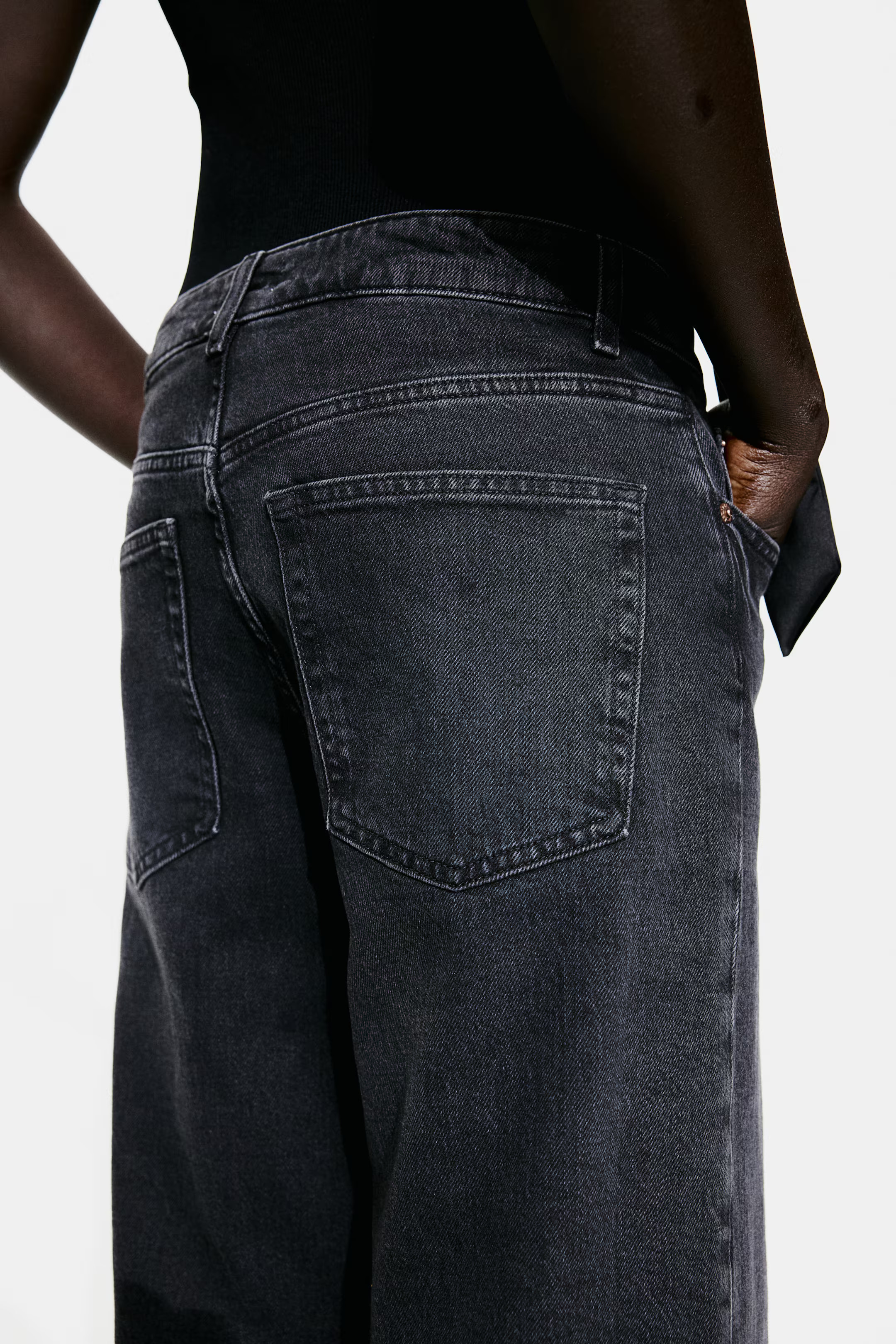 Wide High Jeans - Gris denim oscuro - MUJER | H&M ES | H&M (FR, IT, ES, PT, BE)