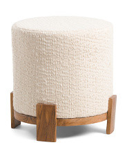 16in Wooden Base Footed Ottoman | TJ Maxx