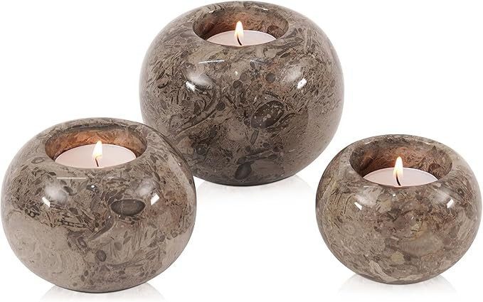 Radicaln Marble Tealight Candle Holder 4" Inches Oceanic Handmade Decorative Candle Accent for We... | Amazon (US)