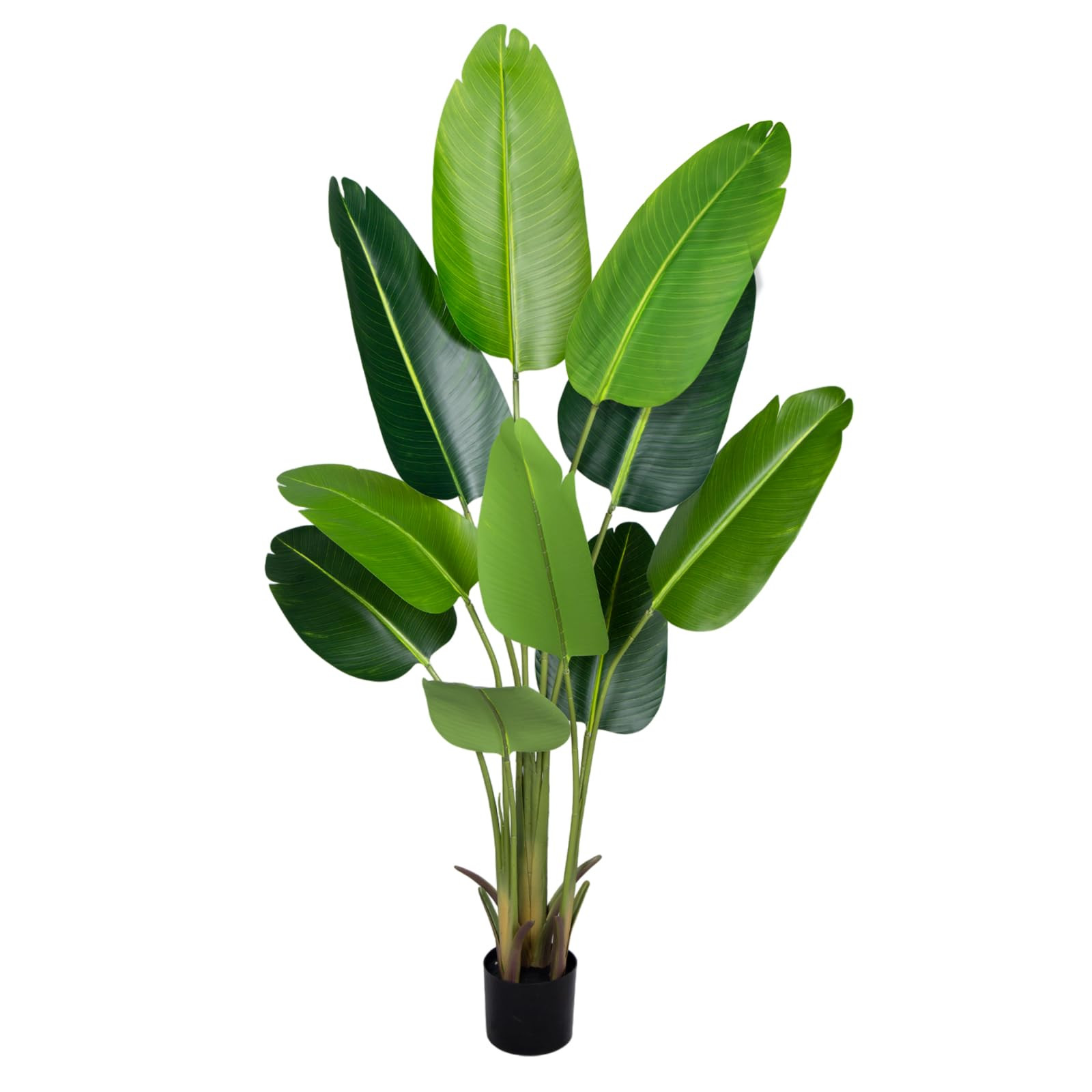 Artificial Bird of Paradise Plant 5.2Ft Fake Tropical Palm Tree with 10Trunks Faux Banana Leaf Tr... | Amazon (US)