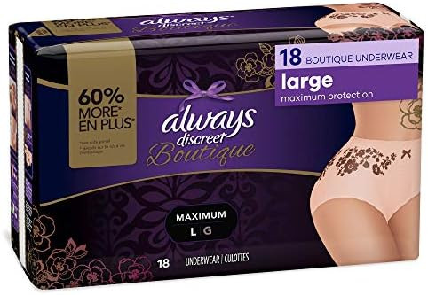 Always Discreet Boutique, Incontinence & Postpartum Underwear for Women, Maximum Protection, Peac... | Amazon (US)
