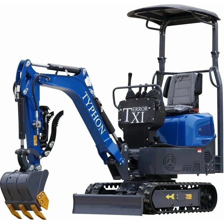 TYPHON Storm Mini Excavator - 1.1 Ton Trench Digger with Boom Swing, Bucket - Walmart.com | Walmart (US)