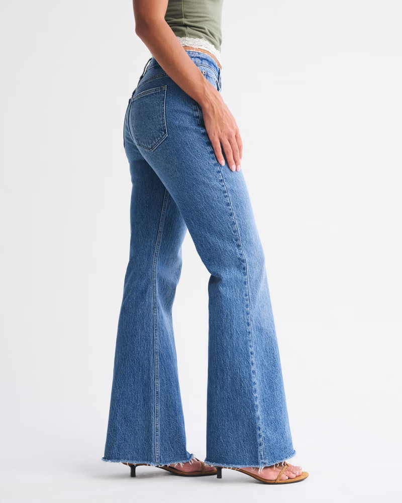 Women's Curve Love High Rise Flare Jean | Women's Bottoms | Abercrombie.com | Abercrombie & Fitch (US)