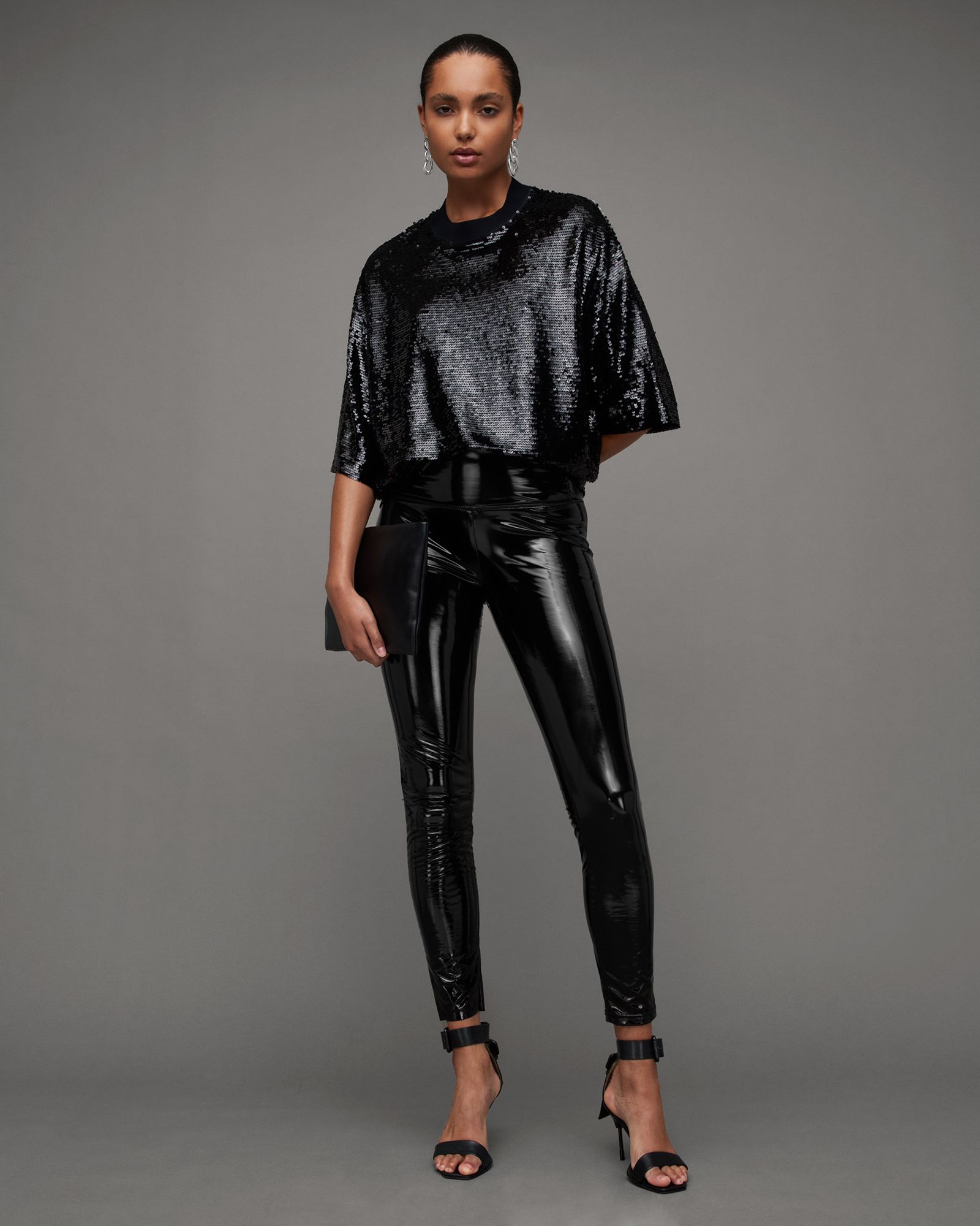 Cora Shine Leather-Look Leggings | AllSaints UK