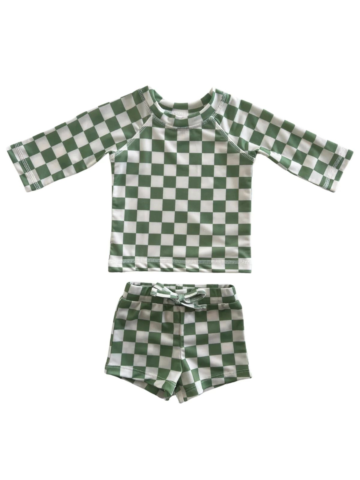 Lime Checkerboard / Mar Rashguard Set / UPF 50+ | SpearmintLOVE