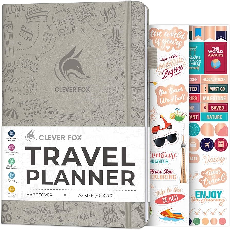 Clever Fox Travel Journal – Vacation & Road Trip Itinerary Planner Organizer & Traveling Memory... | Amazon (US)