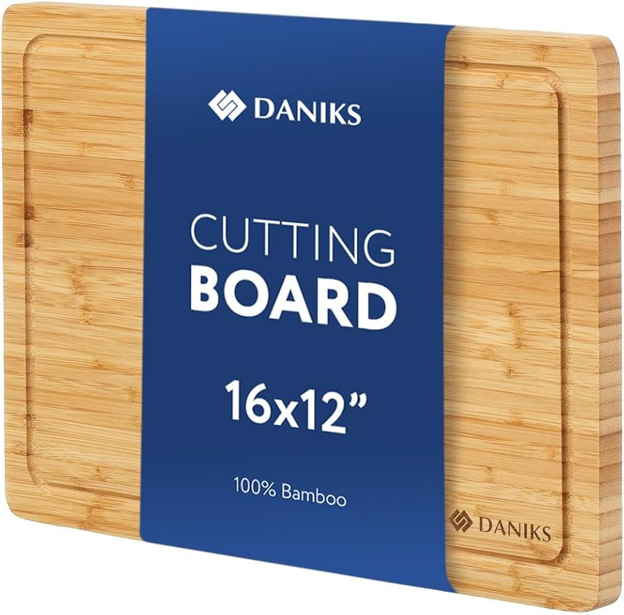 Daniks 100% Organic Bamboo Cutting Board for Kitchen | Heavy Duty Wood Chopping Board | Extra-Thi... | Amazon (US)