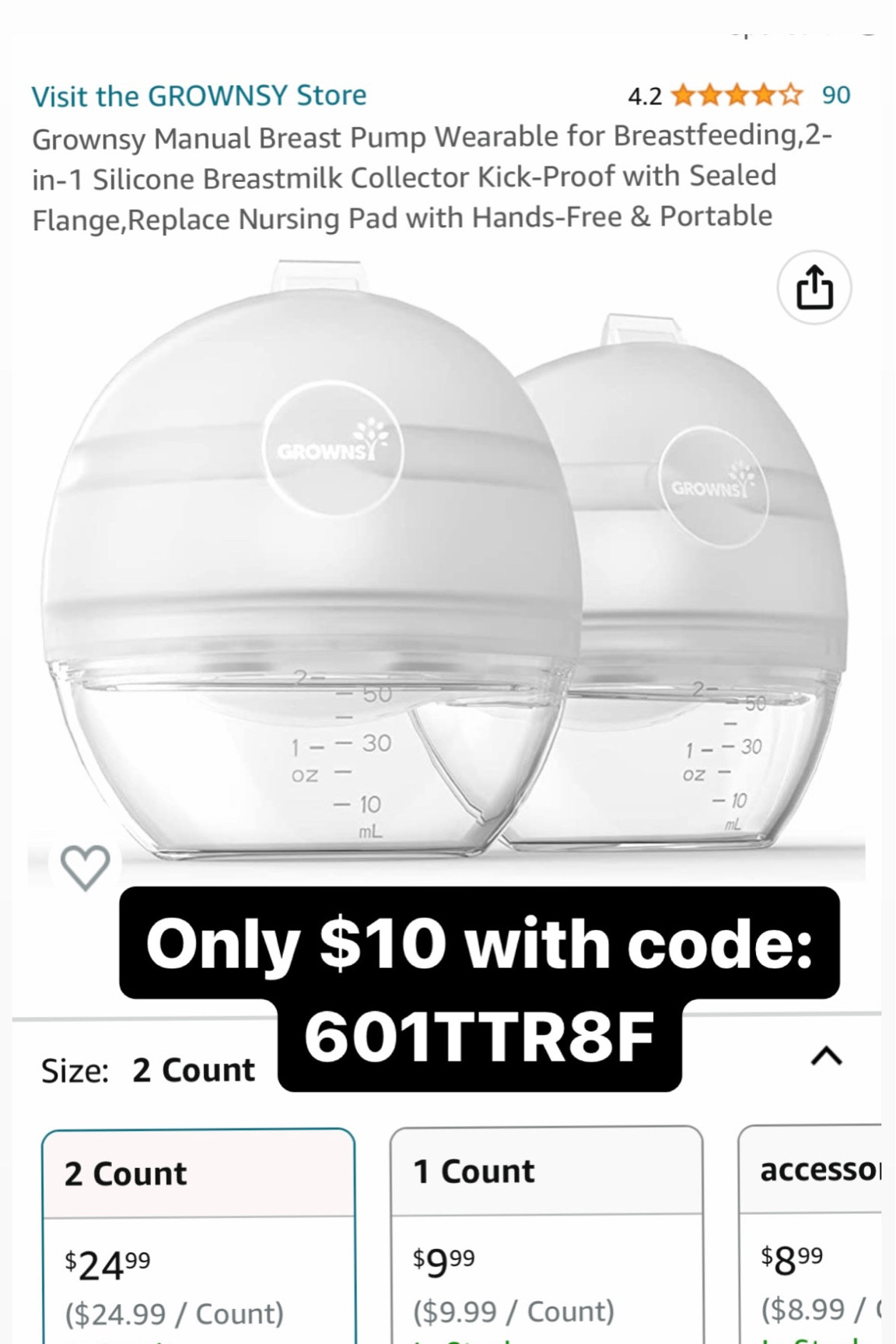 This breast milk collector is on sale on Amazon! Use code 601TTR8F

#LTKbaby #LTKfamily #LTKsalealert