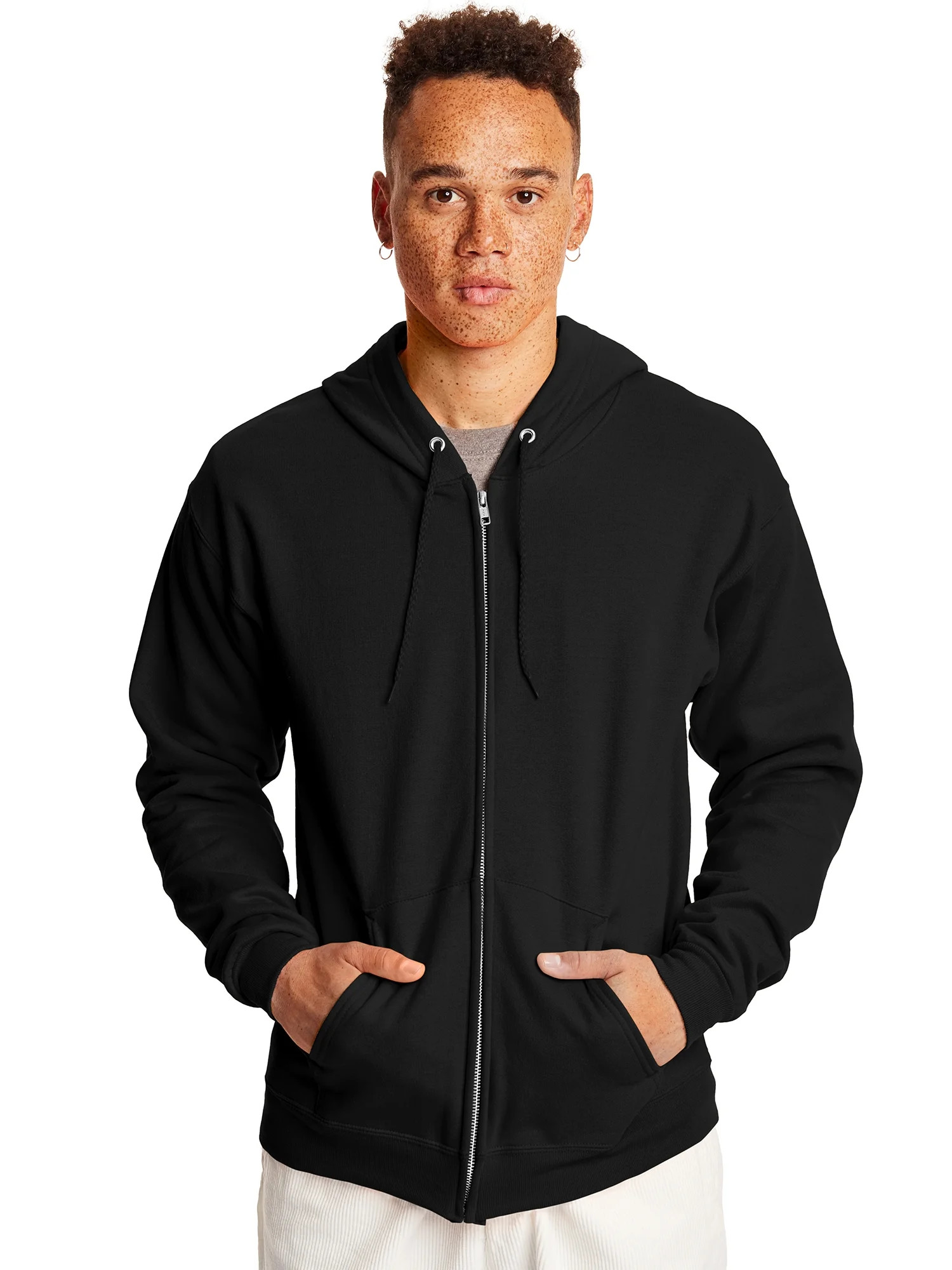 Hanes Men's EcoSmart Fleece Zip-up Hoodie, up to Sizes 3XL | Walmart (US)