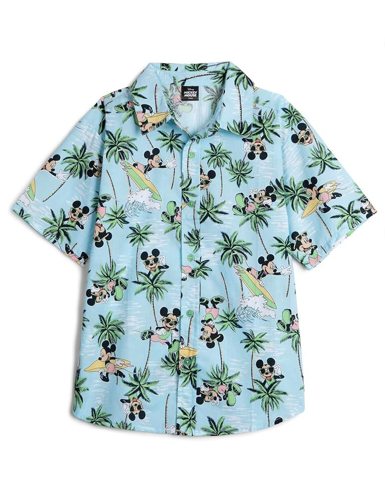 Disney Lilo & Stitch Mickey Mouse Lion King Simba Hawaiian Button Down Shirt Toddler to Big Kid | Amazon (US)