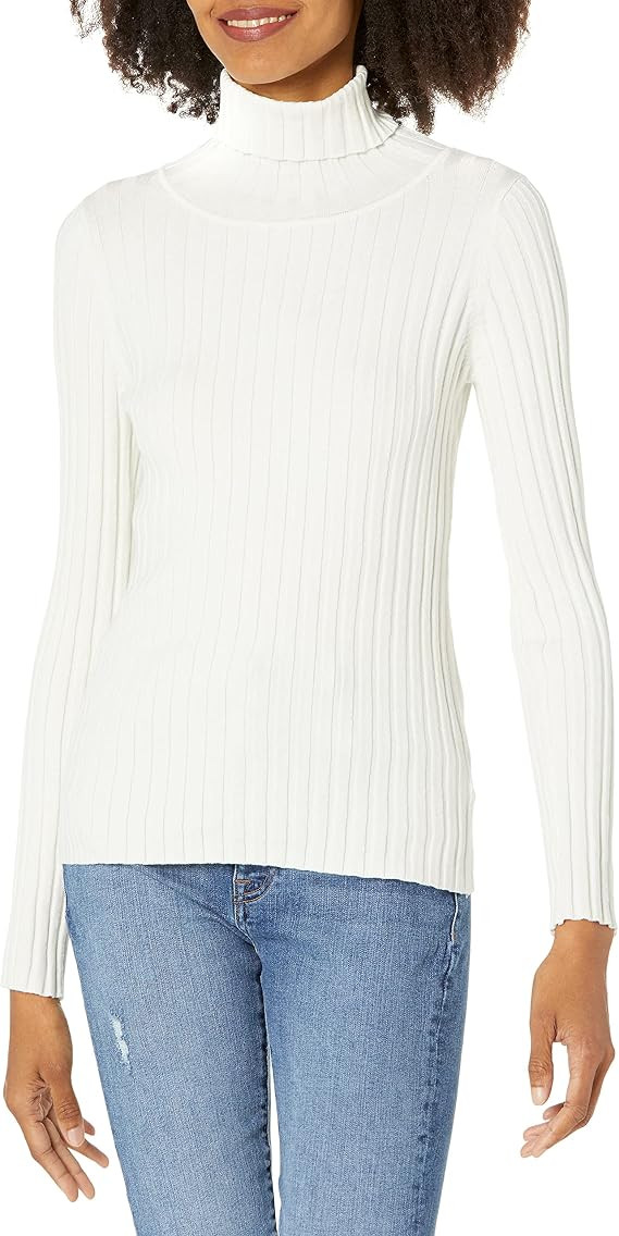 Amazon.com: The Drop Women's Amy Fitted Turtleneck Ribbed Sweater Sweater, -Ivory, S : Clothing, ... | Amazon (US)