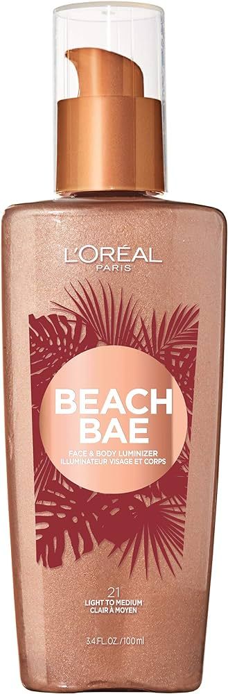 L'Oreal Paris Makeup Summer Belle Makeup, Beach Bae Face & Body Liquid Luminizer, Light to Medium... | Amazon (US)