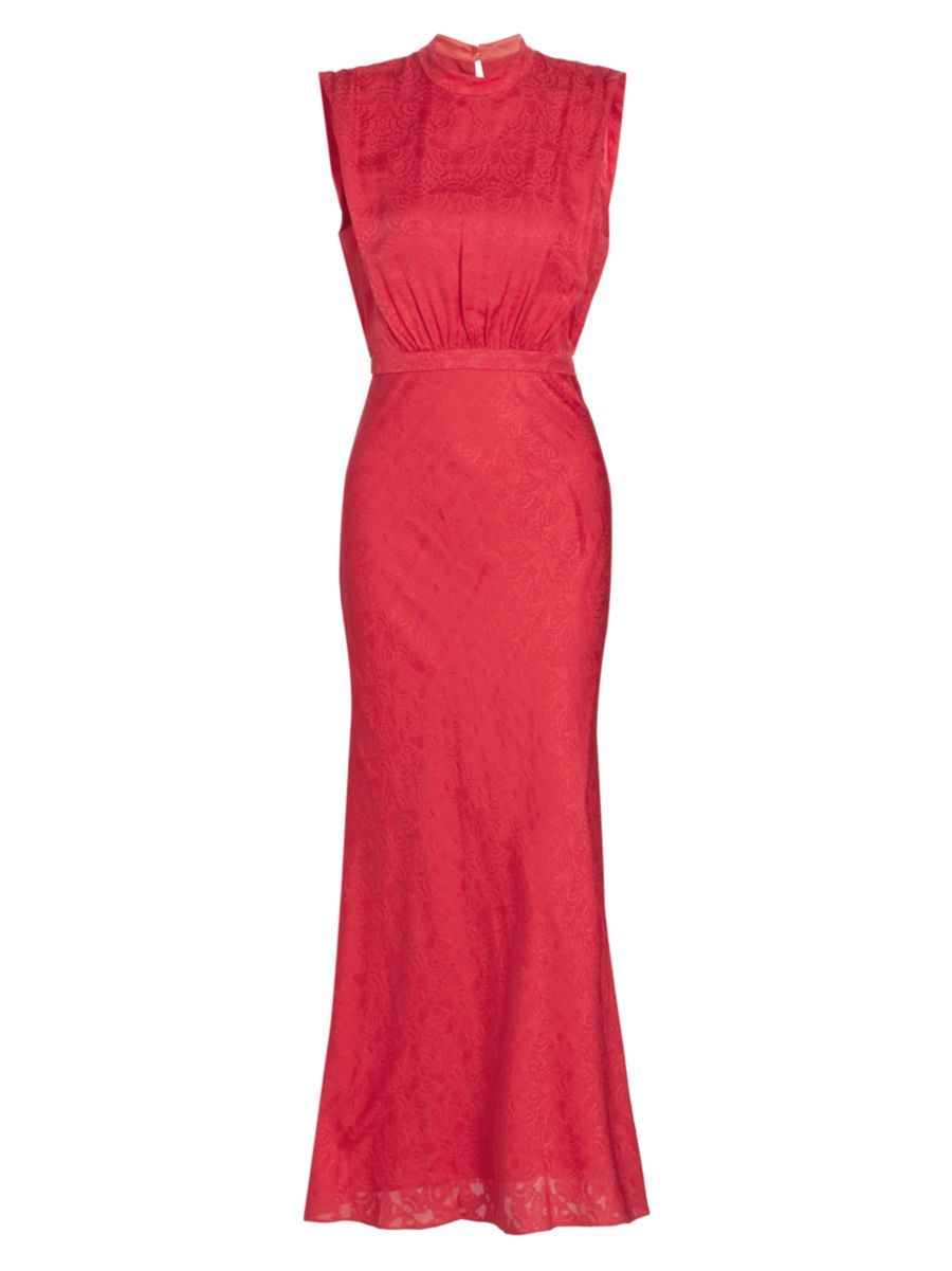 Stamped Silk Sleeveless Midi-Dress | Saks Fifth Avenue