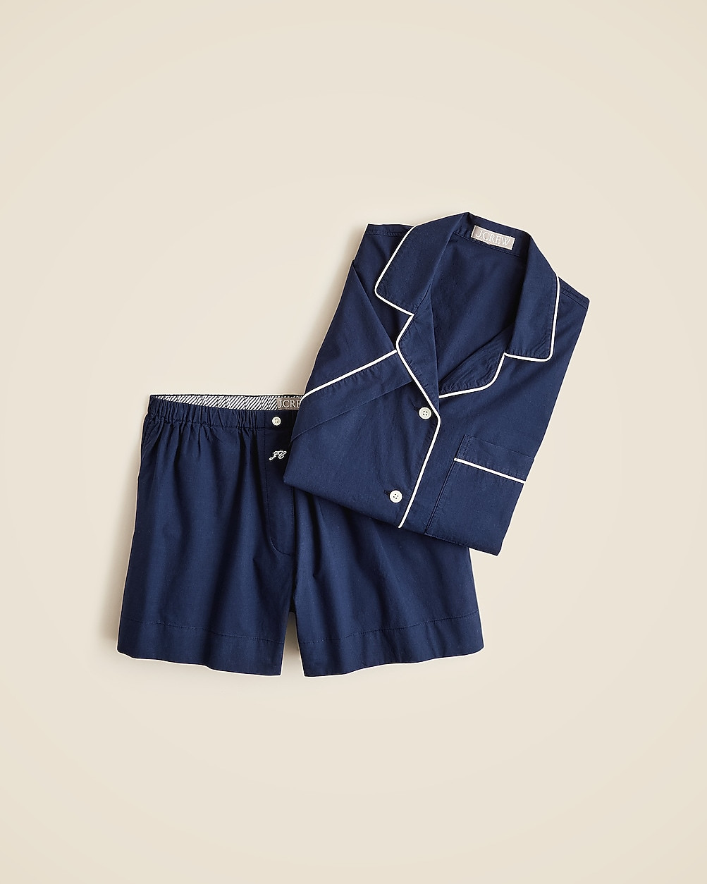 Pajama short set in end-on-end cotton | J. Crew US