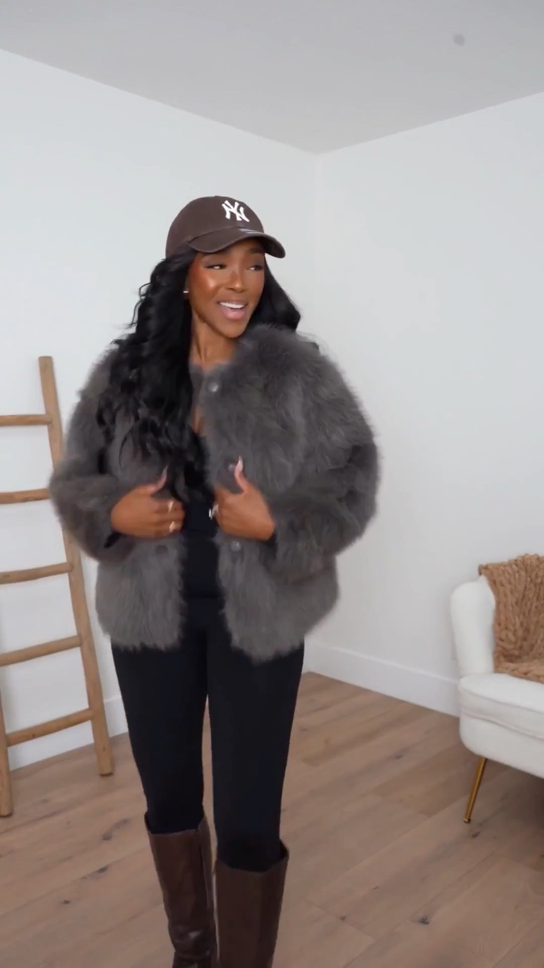 ✨ Effortless Luxe Vibes — when cozy meets elevated. This faux fur jacket instantly upgrades a simple base of black leggings and tall boots, giving that understated off-duty chic look. Finished with a baseball cap for a modern, city-cool edge.  

Perfect for casual outings, travel days, or cozy-chic weekends.  

📏 Sizing: Jacket (S) | Leggings (S) | Boots (TTS) | Hat (One size)  

Faux fur jacket outfit, cozy fall outfit ideas, elevated casual style, brown and black outfit inspo, off-duty chic look, travel day fall fashion aesthetic.  

Follow my Instagram @kirasfashionfinds on the @shop.LTK app to view this post and get my exclusive app-only content!

#LTKmomlife #LTKgrwm #LTKootd