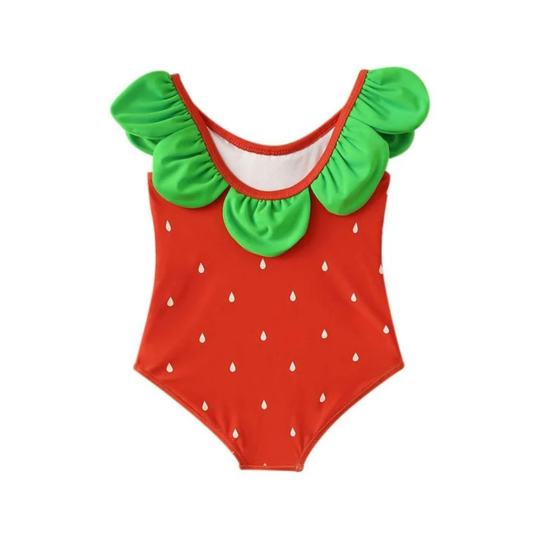 Itsun Baby Girl Swimsuit,Children's Swimsuit Girl Cute Strawberry Piece Swimsuit Bikini Red 12-18... | Walmart (US)