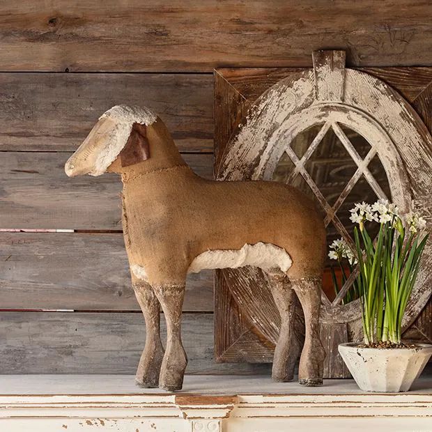 Vintage Inspired Sheep Figurine | Antique Farm House