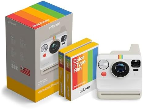 Polaroid Now 3rd Generation I-Type Instant Camera + Film Bundle - Now Pebble White Camera + 16 Co... | Amazon (US)