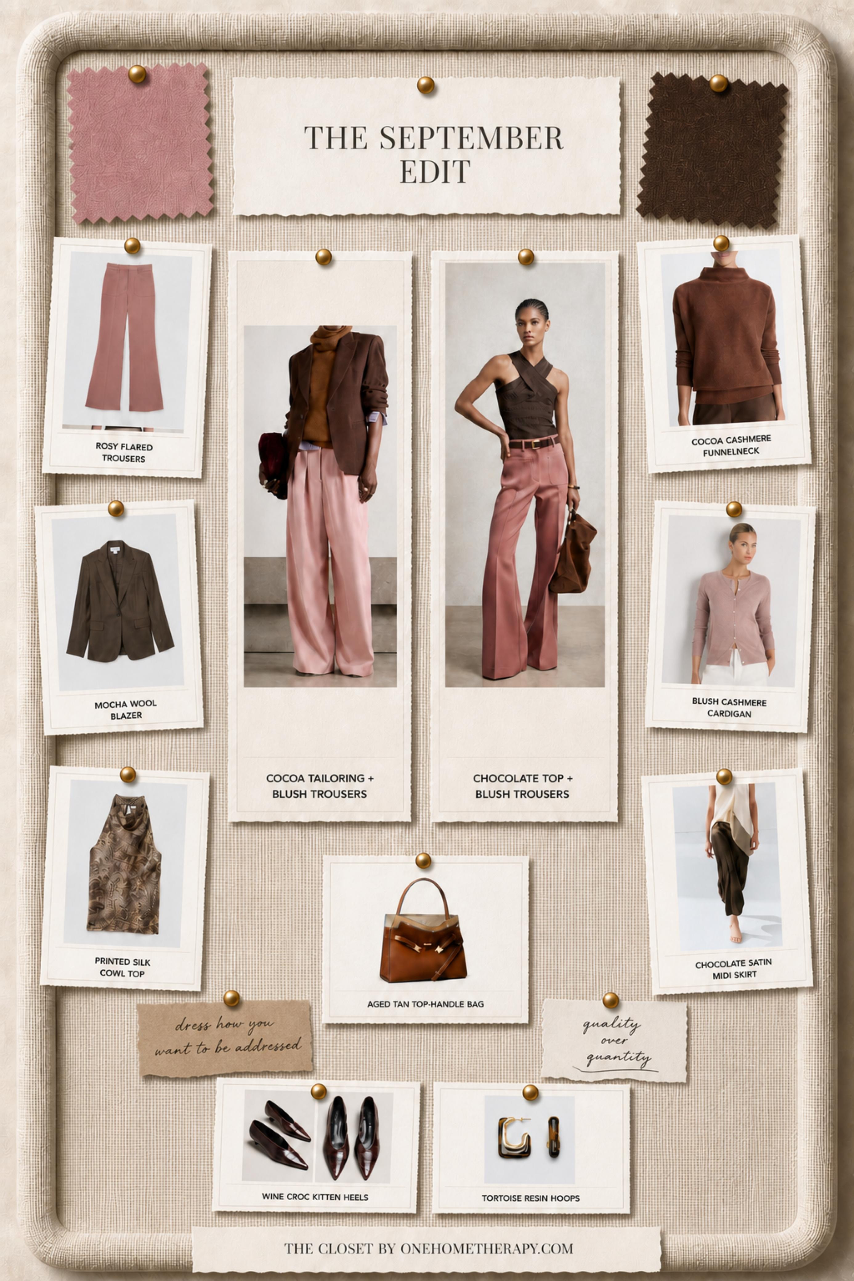 The September Edit
A small collection of versatile pieces designed to mix, match & repeat. Think effortless staples that work interchangeably-switch the trousers, layer in a knit, add a scarf or jacket, and you have an entirely different look. Fewer pieces, more outfits, and an easy transition into fall.
#SeptemberEdit
#CapsuleWardrobe #FallStyle #EffortlessStyle #EuropeanStyle
#Over40Style #LTKStyle #MixAndMatch
#WardrobeEssentials

#LTKdayinmylife #LTKmomlife

#LTKSeasonal 

  

 