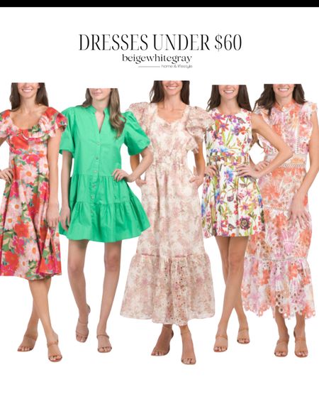 Cute spring dresses under $60 at TJ Maxx!! Beautiful Easter dress / resort dress, vacation wear, baby shower dress, brunch dress! 

#LTKstyletip #LTKSeasonal #LTKfindsunder100