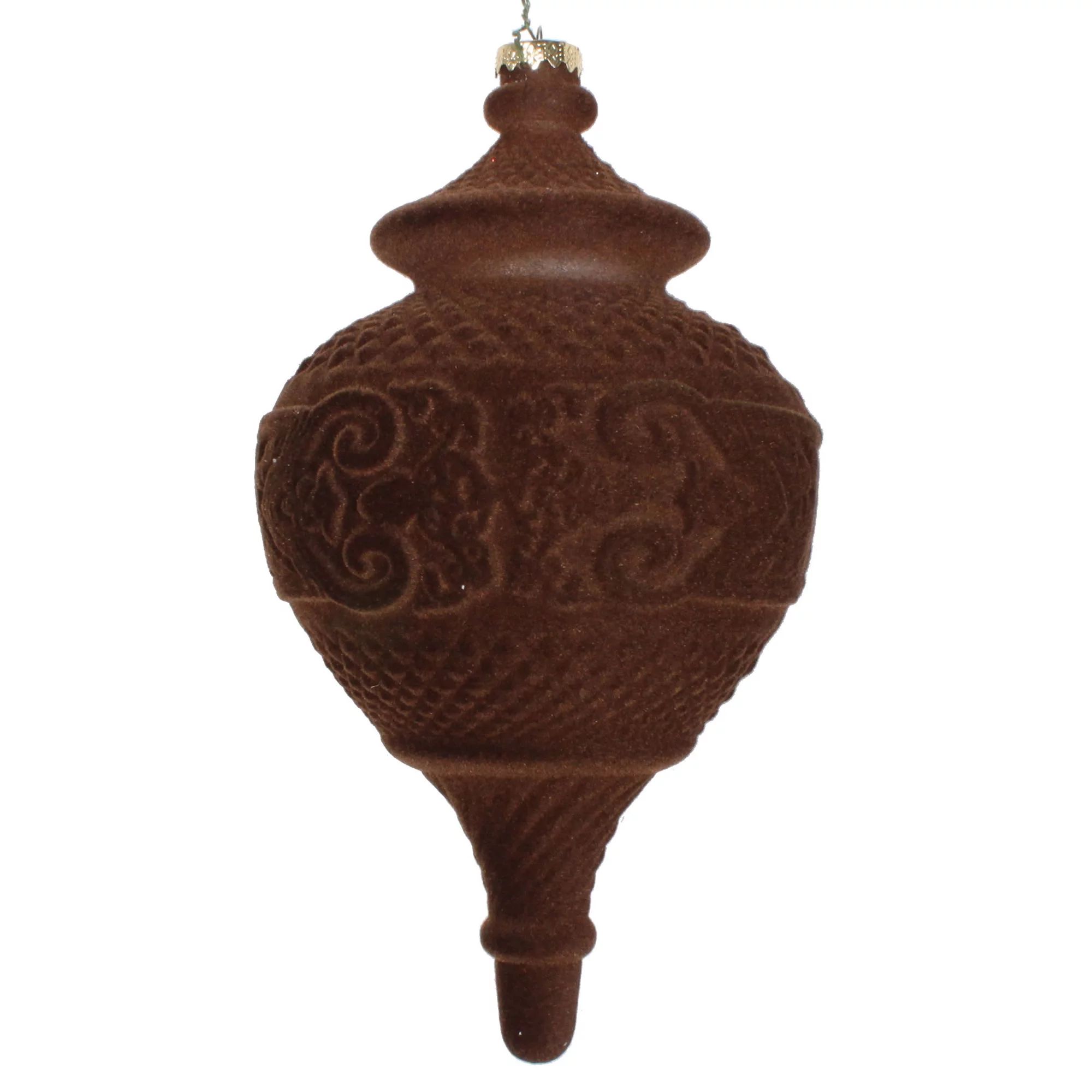 10.5" Chocolate Flocked Finial Ornament | Walmart (US)