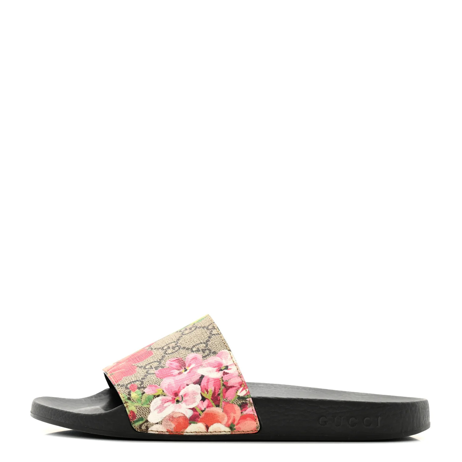 GG Supreme Monogram Blooms Slide Sandals 39 Beige Multicolor | FASHIONPHILE (US)